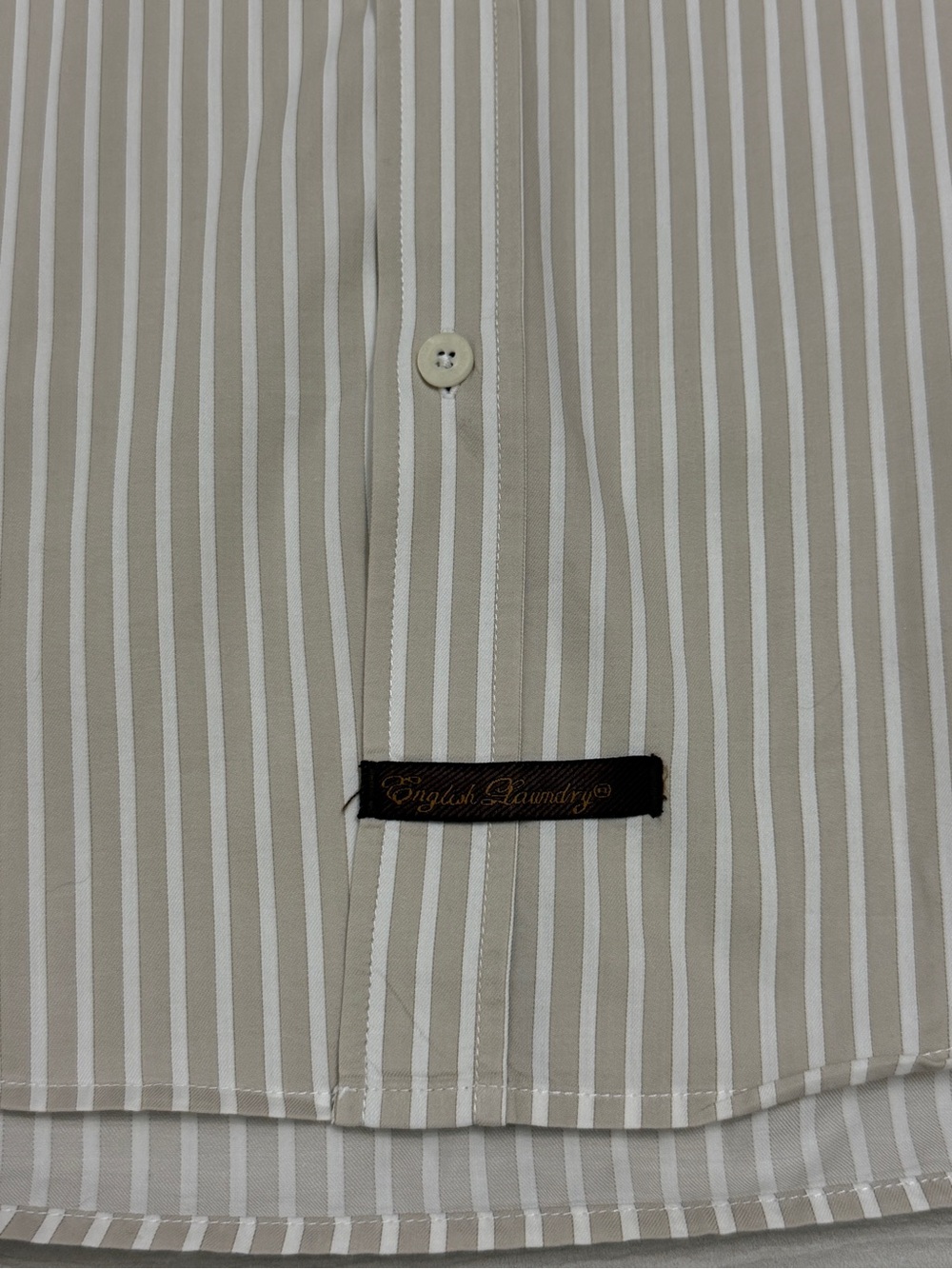 English Laundry Christopher Wicks Stripe Long Sleeve Dress Shirt 17 34/35 - Picture 8 of 15
